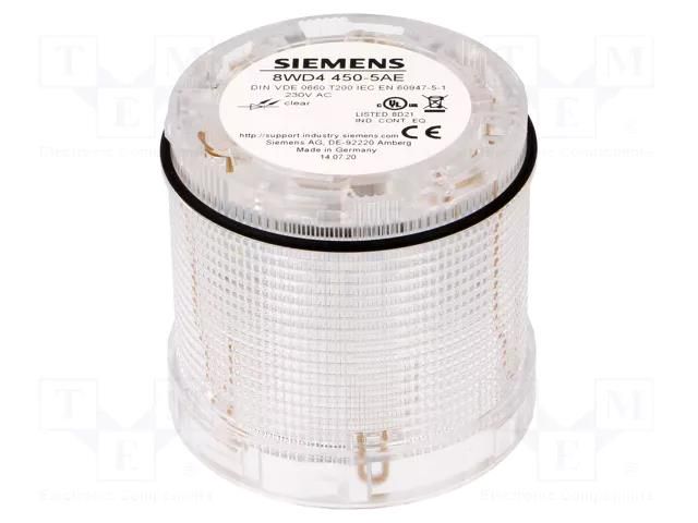 Module: light signaller; transparent; LED; 230VAC; IP65; 8WD44 SIEMENS 8WD4450-5AE