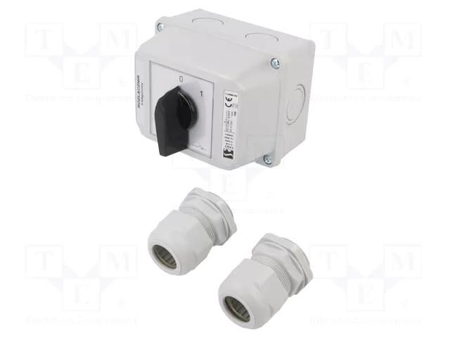 Switch: cam switch; Stabl.pos: 2; 63A; 0-1; flush mounting; Poles: 3 SPAMEL LK63-2-8211-OB2