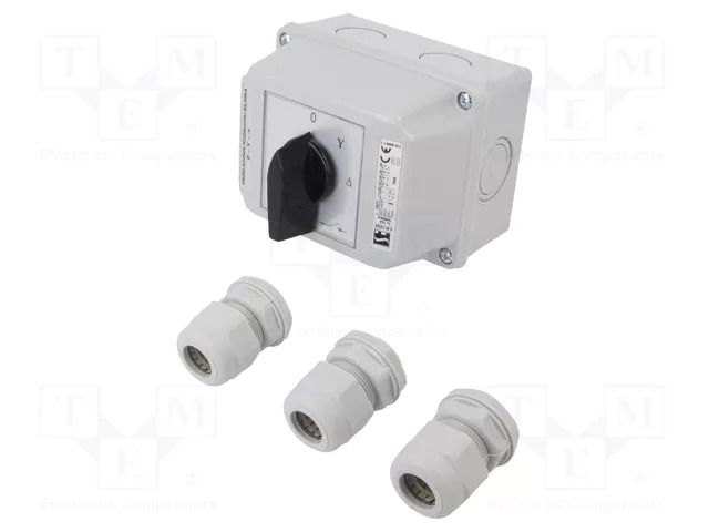 Switch: star-delta cam switch; Stabl.pos: 3; 16A; 0-Y-Δ; Poles: 3 SPAMEL LK16R-4-831-OB2