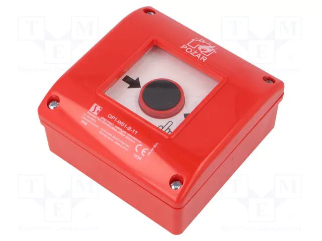 Safety switch: fire warning hand switch; OP1; NC + NO; IP65; ABS SPAMEL OP1-W01-B-11