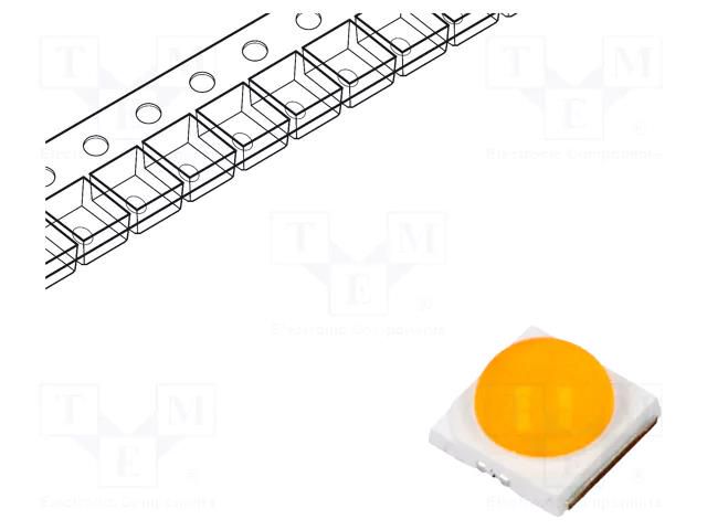 Power LED; amber (PC amber); EMITER; 130°; 1000mA; 90÷194lm; 4W ProLight Opto PK2N-4LPE-SASD