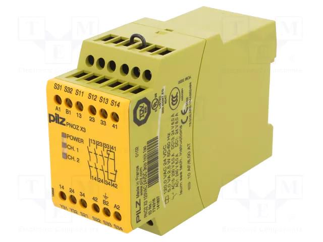 Module: safety relay; 120VAC; 24VDC; for DIN rail mounting PILZ PZ-774316