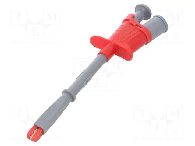 Clip-on probe; crocodile; 20A; red; Grip capac: max.15mm; 1kV; 4mm ELECTRO-PJP PJP6009-PROB-R