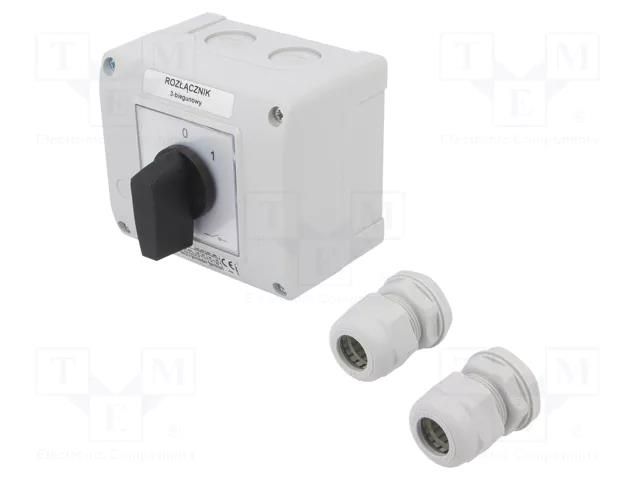 Switch: cam switch; Stabl.pos: 2; 25A; 0-1; flush mounting; Poles: 3 SPAMEL SK25-2-8211-OB13