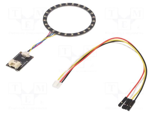 LED ring; RGB; 1.9W; 120°; No.of diodes: 24; Dim: Ø66mm; 5mA; 5VDC LUMEX SMR-6656-24-RGB-UR