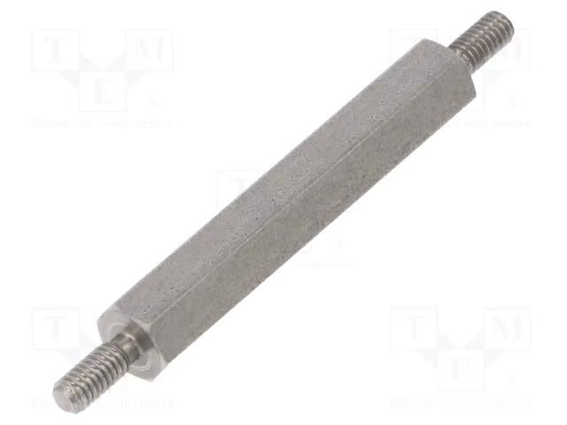 Screwed spacer sleeve; 30mm; Ext.thread: M2,5; hexagonal DREMEC TMM-M2.5X30/DR442