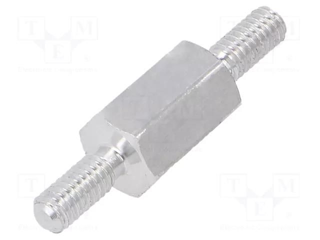 Screwed spacer sleeve; 8mm; Ext.thread: M2,5; hexagonal DREMEC TMM-M2.5X8/DR432