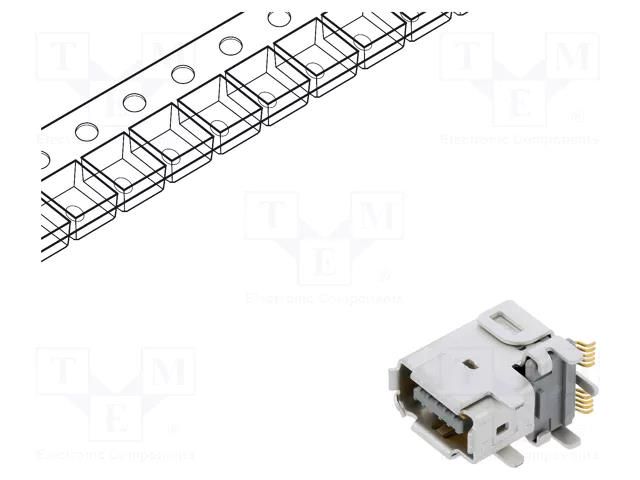 Connector: ix Industrial; socket; IX; male; PIN: 10; gold-plated HIROSE IX61G-B-10P/C