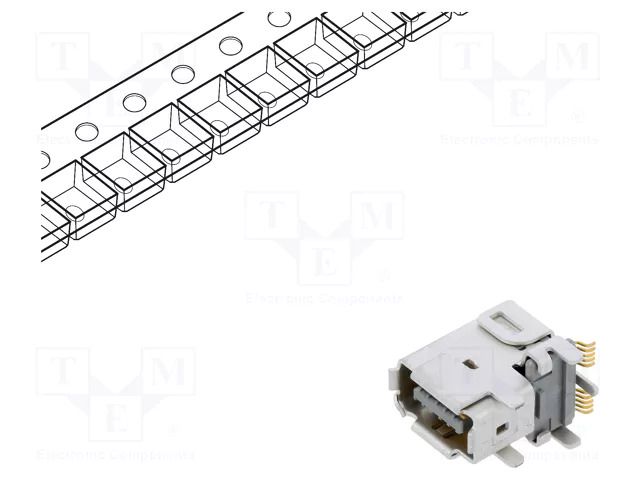 Connector: ix Industrial; socket; IX; male; PIN: 10; gold-plated HIROSE IX61G-B-10P/C