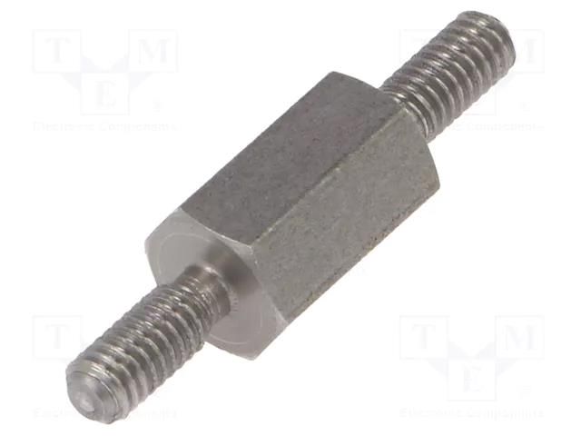 Screwed spacer sleeve; 8mm; Ext.thread: M2,5; hexagonal DREMEC TMM-M2.5X8/DR442