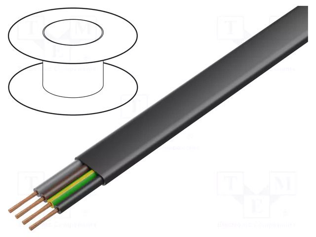 Wire; H07VVH6-F,PVC-Flach; 4G4mm2; unshielded; 450V,750V; Cu HELUKABEL PVC-FLACH-4G4