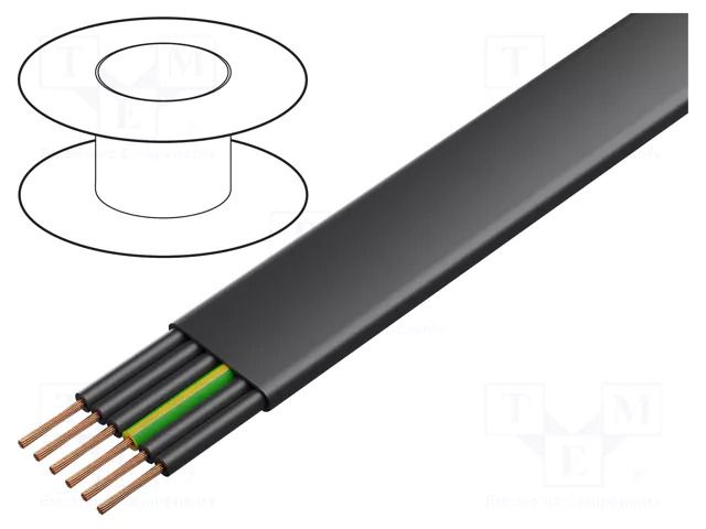 Wire; H07VVH6-F,PVC-Flach; 6G0.75mm2; unshielded; 450V,750V; Cu HELUKABEL PVC-FLACH-6G0.75