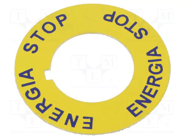 Warning plate; 22mm; ST22 SPAMEL ST22-4509-P02