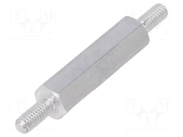 Screwed spacer sleeve; 18mm; Ext.thread: M2,5; hexagonal DREMEC TMM-M2.5X18/DR432