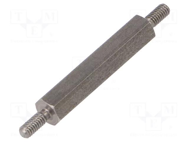 Screwed spacer sleeve; 25mm; Ext.thread: M2,5; hexagonal DREMEC TMM-M2.5X25/DR442