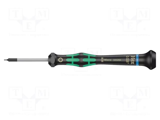 Screwdriver; precision; hex key; HEX 0.028"; Kraftform Micro WERA WERA.05345284001