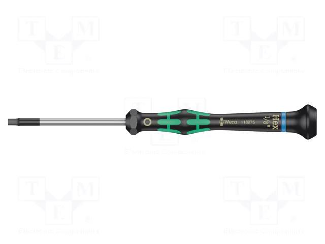 Screwdriver; precision; hex key; HEX 1/8"; Kraftform Micro WERA WERA.05118075001