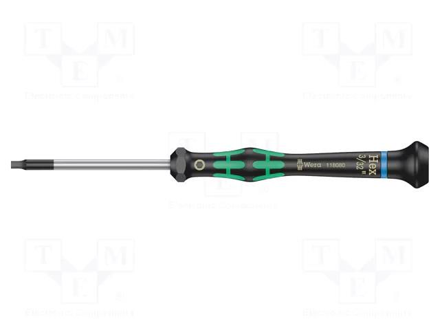 Screwdriver; precision; hex key; HEX 3/32"; Kraftform Micro WERA WERA.05118080001