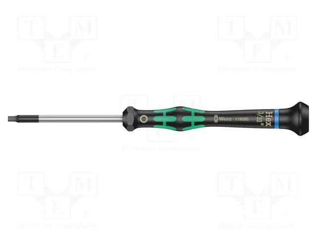 Screwdriver; precision; hex key; HEX 3/32"; Kraftform Micro WERA WERA.05118080001