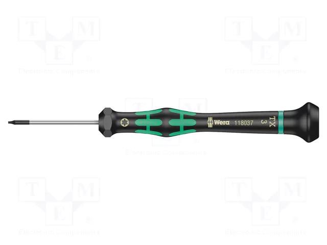Screwdriver; precision; Torx®; TX03; Blade length: 40mm WERA WERA.2067/TX3
