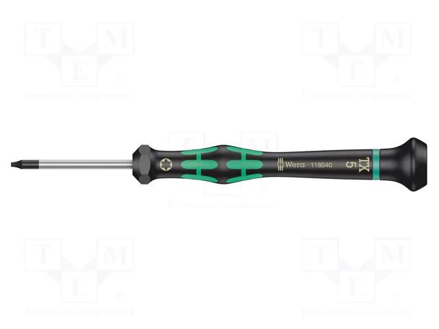 Screwdriver; precision; Torx®; TX05; Blade length: 40mm WERA WERA.2067/TX5