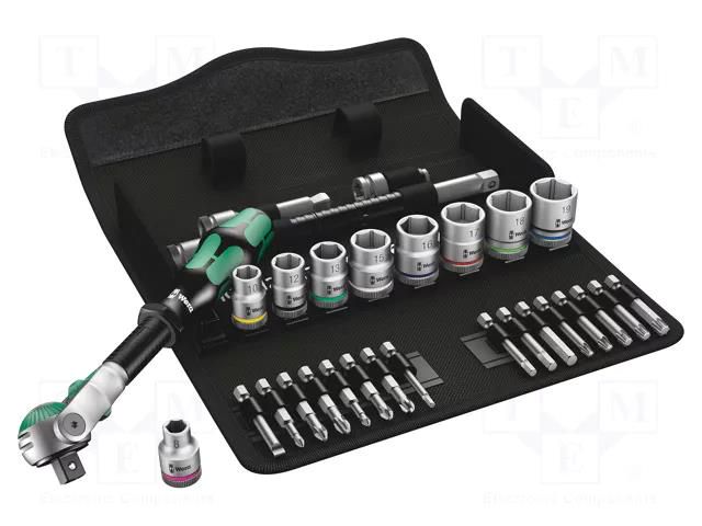Wrench-set; socket spanner; Mounting: 3/8"; Zyklop WERA WERA.05004046001