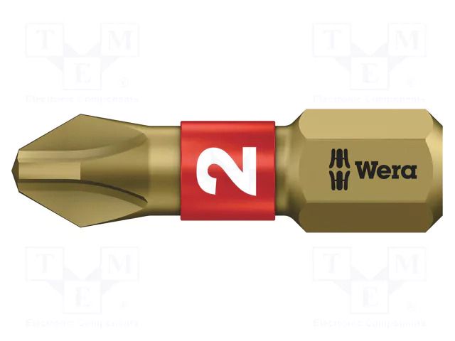 Screwdriver bit; Phillips; PH2; 1/4"; Overall len: 25mm; BiTorsion WERA WERA.05056412001