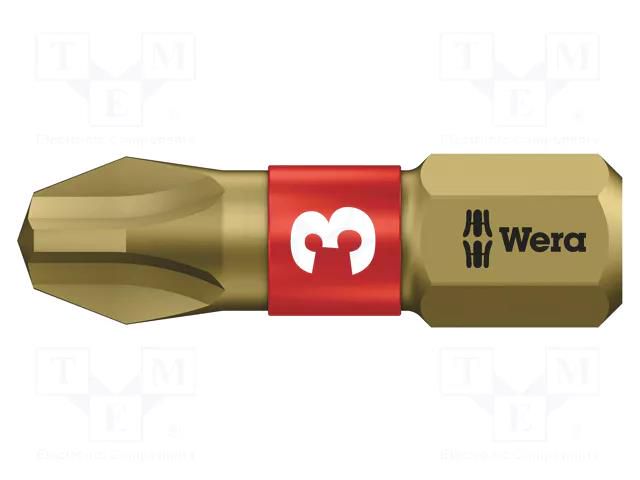 Screwdriver bit; Phillips; PH3; Overall len: 25mm; BiTorsion WERA WERA.05056414001