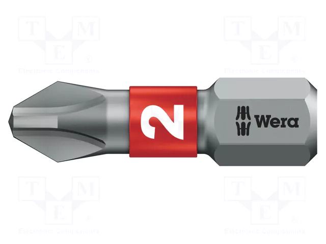 Screwdriver bit; Phillips; PH2; 1/4"; Overall len: 25mm; BiTorsion WERA WERA.05056422001