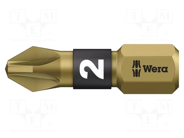 Screwdriver bit; Pozidriv®; PZ2; Overall len: 25mm; BiTorsion WERA WERA.05056712001