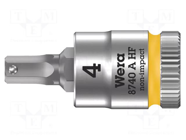 Socket; Hex Plus key,socket spanner; HEX 4mm; 1/4"; Zyklop WERA WERA.05003333001
