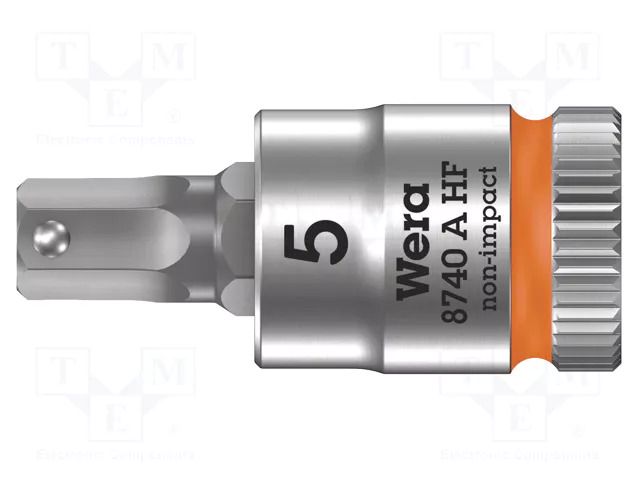 Socket; Hex Plus key,socket spanner; HEX 5mm; 1/4"; Zyklop WERA WERA.05003335001