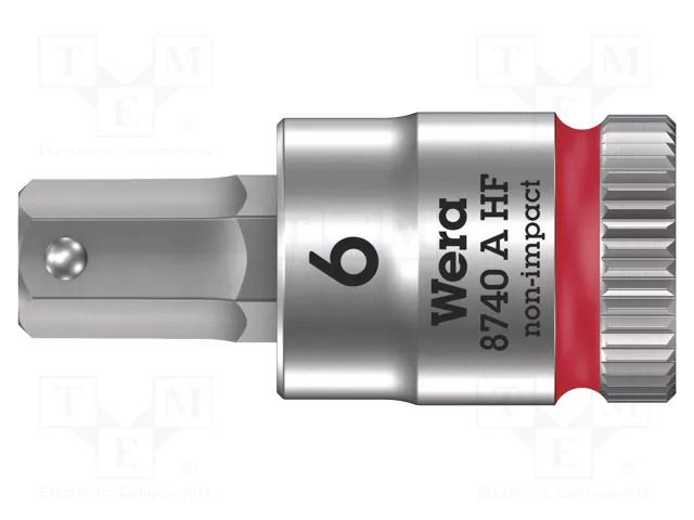 Socket; Hex Plus key,socket spanner; HEX 6mm; 1/4"; Zyklop WERA WERA.05003337001