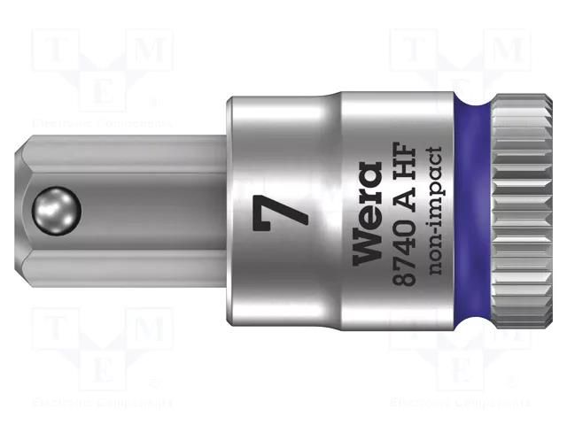 Socket; Hex Plus key,socket spanner; HEX 7mm; 1/4"; Zyklop WERA WERA.05003341001