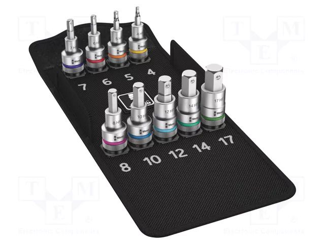 Wrench-set; socket spanner; hex key; Chrom-vanadium steel; 1/2" WERA WERA.05004201001