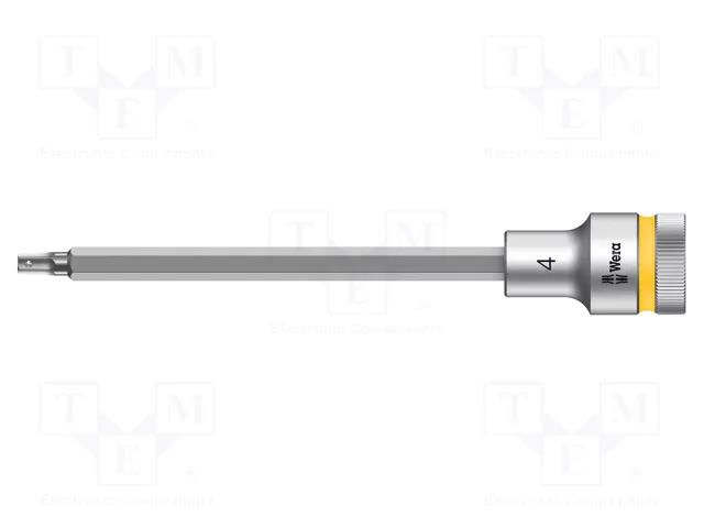 Socket; Hex Plus key,socket spanner; HEX 4mm; 1/2"; Zyklop WERA WERA.05003840001