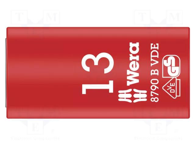 Socket; 6-angles,insulated,socket spanner; HEX 13mm; 3/8"; 1kVAC WERA WERA.05004957001