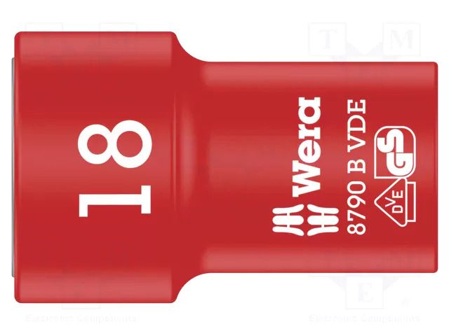 Socket; 6-angles,insulated,socket spanner; HEX 18mm; 3/8"; 1kVAC WERA WERA.05004962001