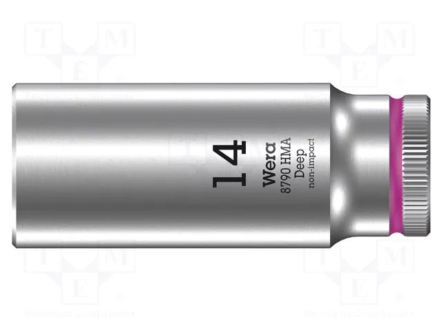 Socket; 6-angles,socket spanner; HEX 14mm; 1/4"; 8790 HMA Deep WERA WERA.05004511001