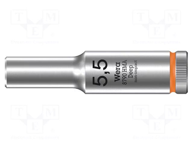 Socket; 6-angles,socket spanner; HEX 5.5mm; 1/4"; 8790 HMA Deep WERA WERA.05004502001