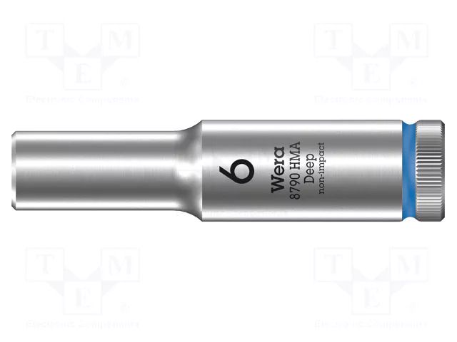 Socket; 6-angles,socket spanner; HEX 6mm; 1/4"; 8790 HMA Deep WERA WERA.05004503001