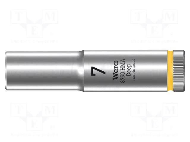 Socket; 6-angles,socket spanner; HEX 7mm; 1/4"; 8790 HMA Deep WERA WERA.05004504001