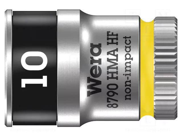 Socket; 6-angles,socket spanner; HEX 10mm; 1/4"; Zyklop WERA WERA.05003725001