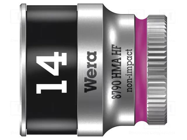 Socket; 6-angles,socket spanner; HEX 14mm; 1/4"; Zyklop WERA WERA.05003729001