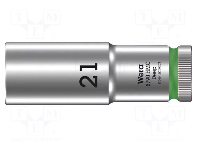 Socket; 6-angles,socket spanner; HEX 21mm; 1/2"; 8790 HMC Deep WERA WERA.05004561001