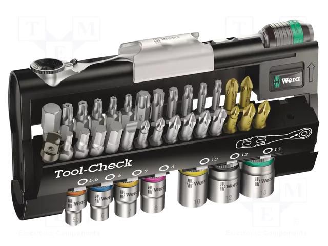 Kit: socket bits; Overall len: 25mm; case; 38pcs. WERA WERA.1SB