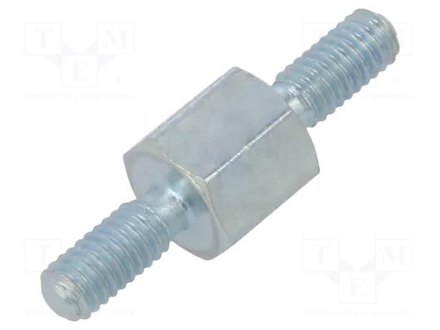 Screwed spacer sleeve; 5mm; Ext.thread: M2,5; hexagonal; steel DREMEC TMM-M2.5X5/DR422