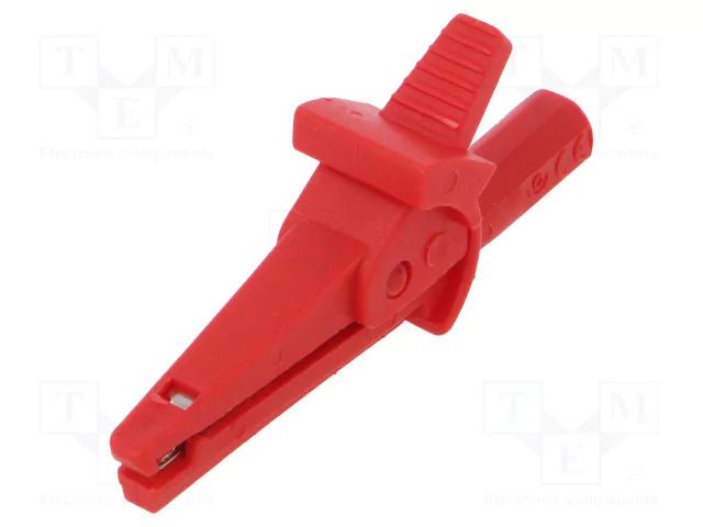 Crocodile clip; 10A; 600VDC; red; Grip capac: max.6mm ELECTRO-PJP PJP5002-IEC-D4-R