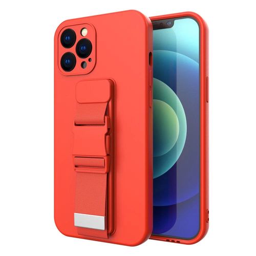 Rope case gel case with a chain lanyard bag lanyard iPhone 8 Plus / iPhone 7 Plus red, Hurtel 5907769328459 5907769328459