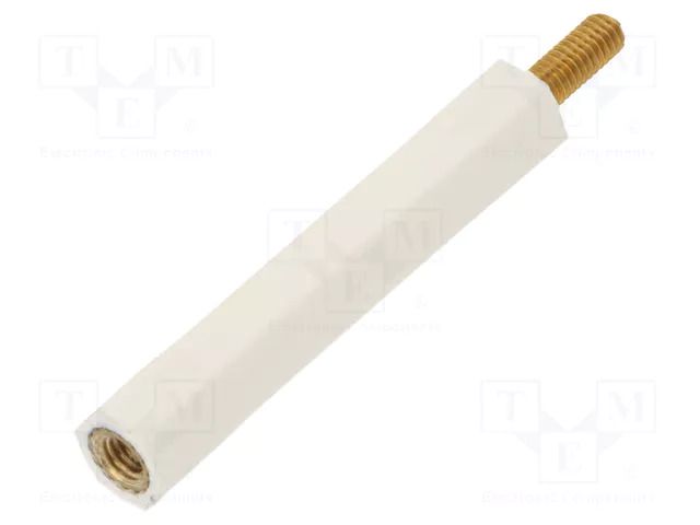 Insulating sleeve; Int.thread: M3; L: 35mm; UL94V-2; polyamide DREMEC TFM-M3X35/DR2183